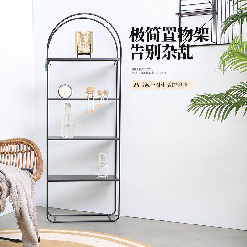 加厚铁艺落地创意收纳架多层式陈列架子 简约时尚角落转角置物架