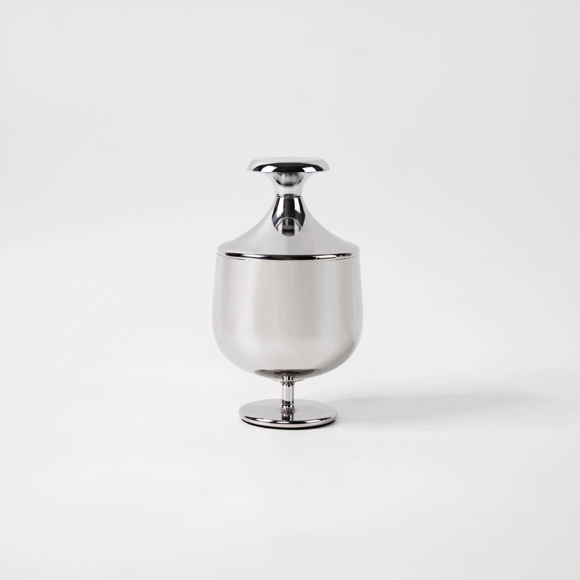 现代简约不锈钢糖罐储物罐创意摆件工艺品桌面装饰品厨房陈设