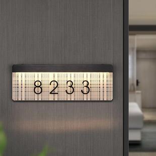 酒店智能发光标识门牌宾馆民宿房间客房LED不锈钢房号提示牌制作