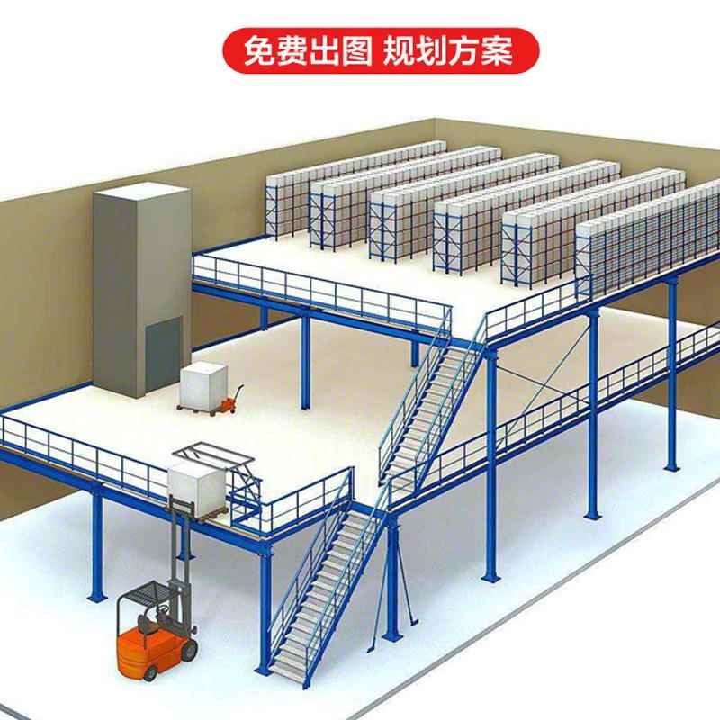 云邦重型阁楼平台式货架可拆卸铁架子多层仓库厂房工业隔层货架子图片