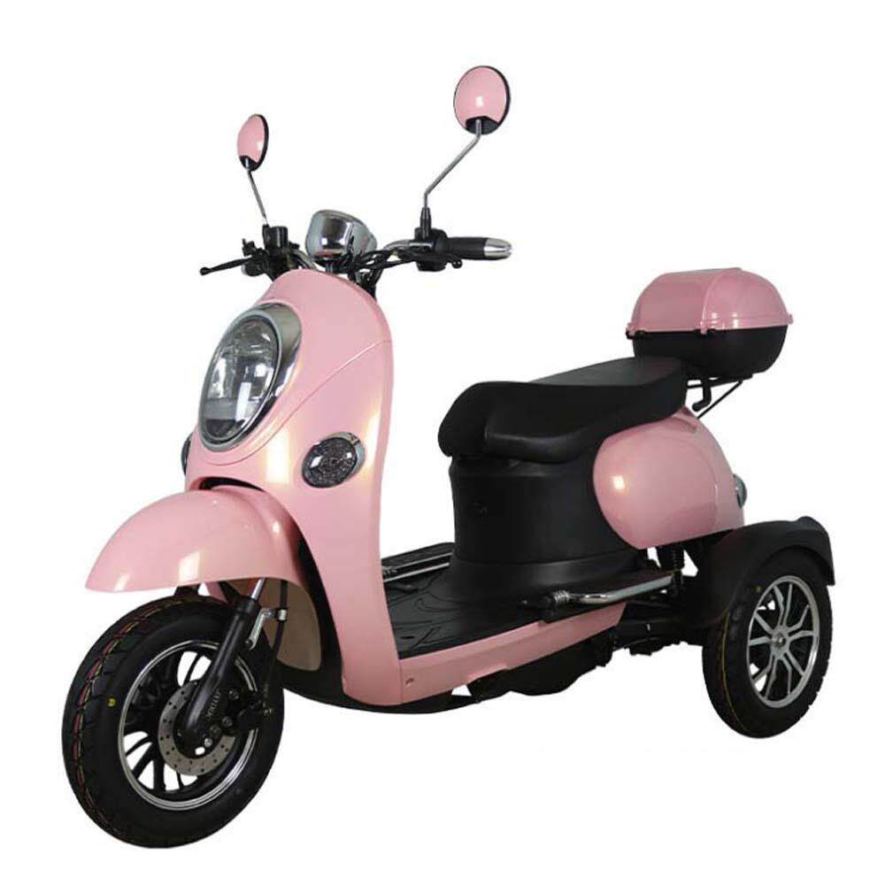 三轮代步车电动踏板车出行休闲电动自行车接送孩子红色