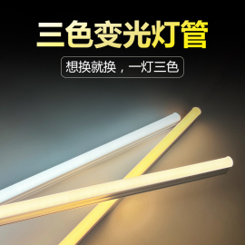 T5T8一体化led灯管家用客厅房间长条灯管三色变光日光灯管全套