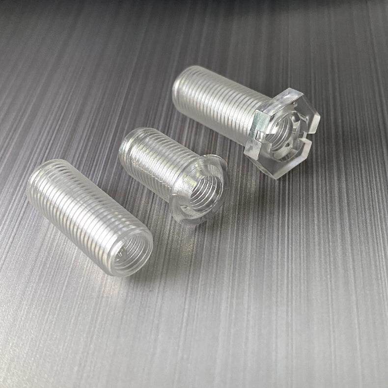 灯具配件外六角塑料圆头空心全牙牙管螺丝 10*1牙透明亚克力