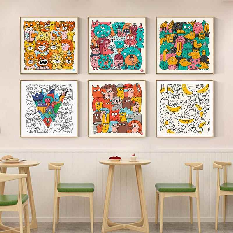 潮流Nina Dzyvulska挂画奶茶店卧室客厅装饰画直播间服装店墙壁画