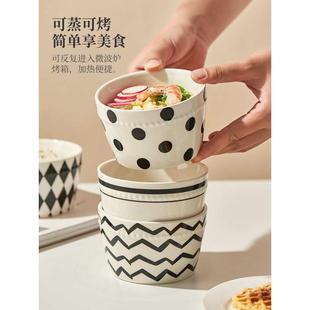 OF9D赫本风法式 ins小碗餐具碗碟 陶瓷饭碗5个装 家用米饭碗2022新款