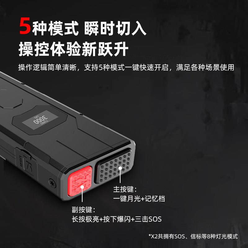 KLARUS凯瑞兹X2超薄EDC手电战术高亮可充电长续航户外便携多功能