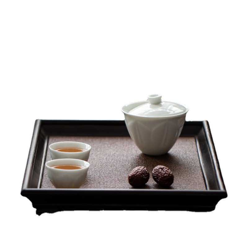 优茶道日式竹篾茶托盘宋席茶盘竹制席面干泡壶承壶垫茶托盘长方形