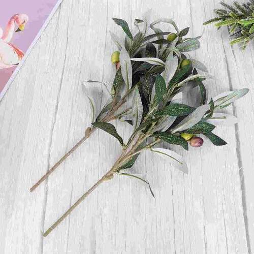 2 Pcs Artificial Olive Branch Simulation Flower Arrangement