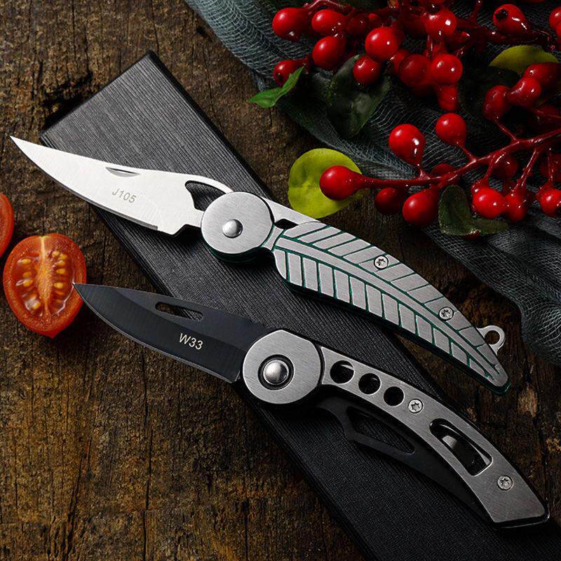 户外全钢迷你叶子刀可携式野外求生短刀多功能折叠刀宿舍学生家用