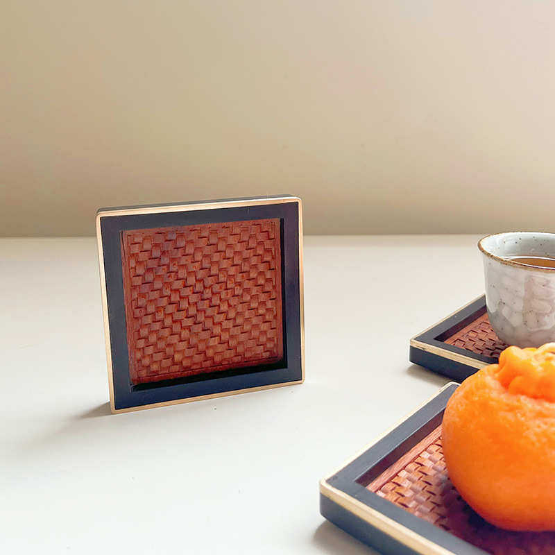 木质藤面杯托中式防烫木质工艺品摆件手工编织防烫杯垫送礼好物,家居饰品,木雕,淘宝优惠券,粉丝福利购,淘宝优惠卷