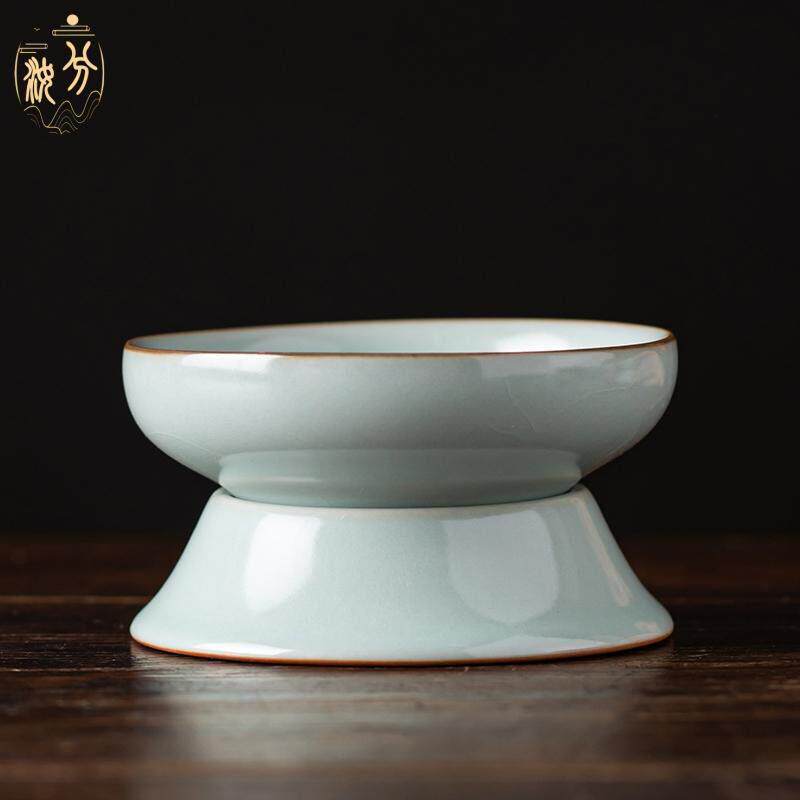 汝窑天青陶瓷滤茶器开片滤茶器网功夫茶具高端简约茶水分离茶漏
