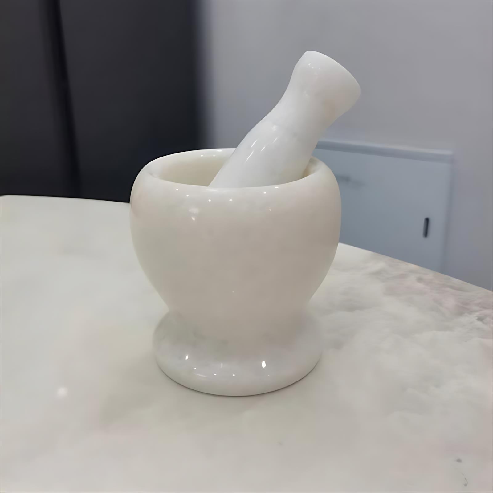 捣蒜器石臼天然大理石蒜臼子压蒜器蒜泥器捣蒜石头罐研磨家用窝子
