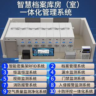 智慧档案室库房密集架十防环控恒温湿环境控制智能档案一体化系统