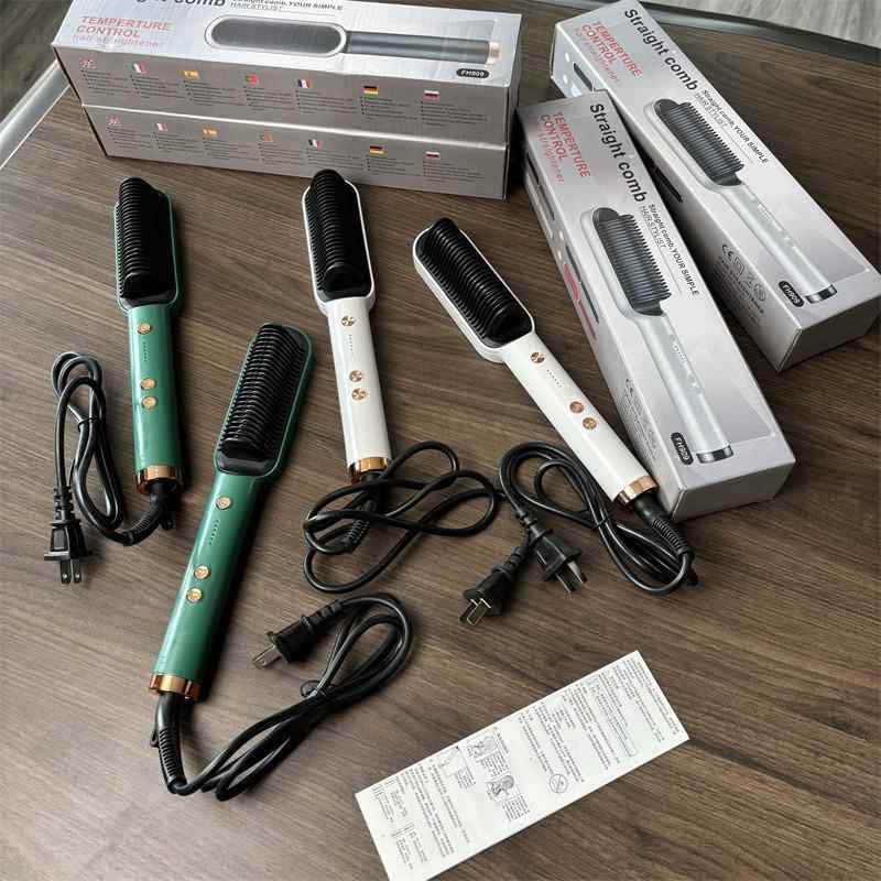 懒人直发梳负离子不伤发电热梳子直卷两用神器头发蓬松卷发棒夹板