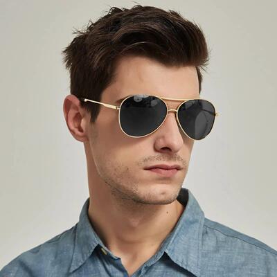 Classic Pilot Men Sunglasses Vintage Metal Ray Sun Glasses W