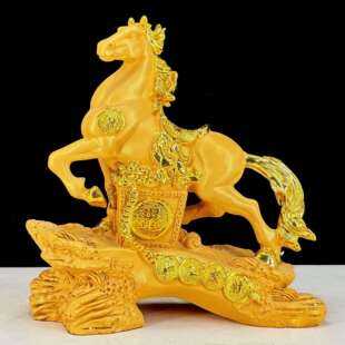 高档金马摆件招财工艺品办公室桌面摆设欧式客厅汽车载马的装饰品