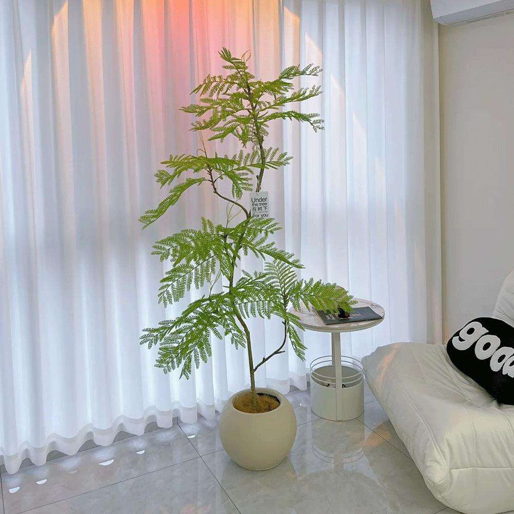 仿真绿植高端轻奢室内蓝花楹假盆栽摆件植物电视柜旁装饰盆景假树
