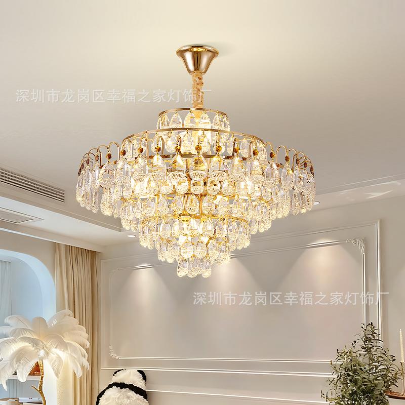 轻奢水晶吊灯大气客厅灯后现代奢华餐厅饭厅吊灯跨境电商中山灯具