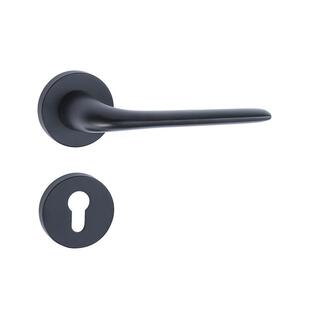 室内门锁简约木门执手锁具时尚 家用黑色分体房门锁 静音分体锁