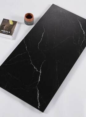 超黑全通体瓷砖哑光黑白根防滑地砖600X1200mm商业场所超黑通体砖