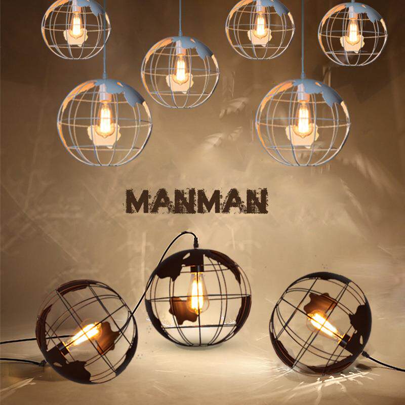 美式乡村铁艺地球仪吊灯酒吧餐厅吧台客厅复古工业风创意个性吊灯