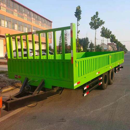 重型运输工具车牵引式平板拖车厂区物流周转车农用自卸拖车