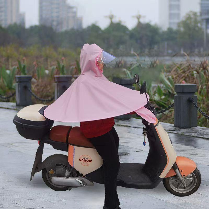 雨衣电动车专用男女成人防水钓鱼帽单车防雨罩加厚透气飞碟斗蓬伞