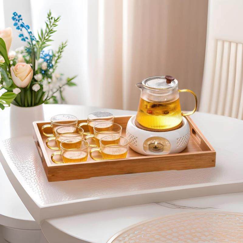 陶瓷温茶炉下午茶烛台加热炉耐热玻璃蜡烛煮茶炉水果花草茶壶套装