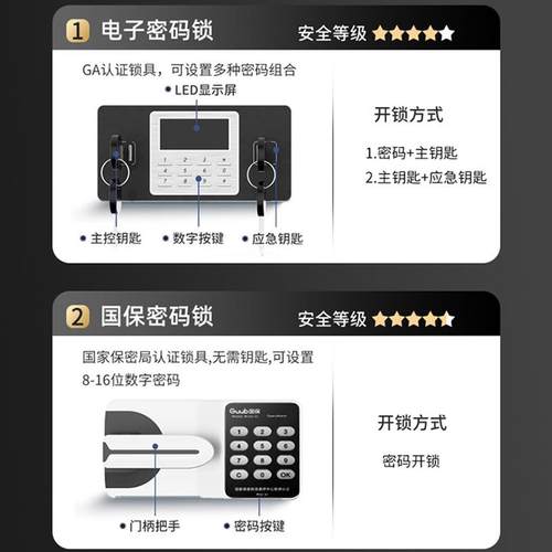 办公文件柜指纹锁电资子密码保料密柜档案柜财务险柜储物OFF保矮