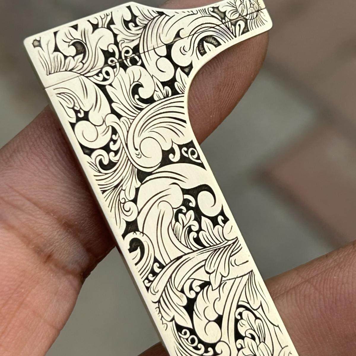 文玩珠宝专用游标卡尺中国传统文化高精度黄铜雕刻可携式迷你把玩