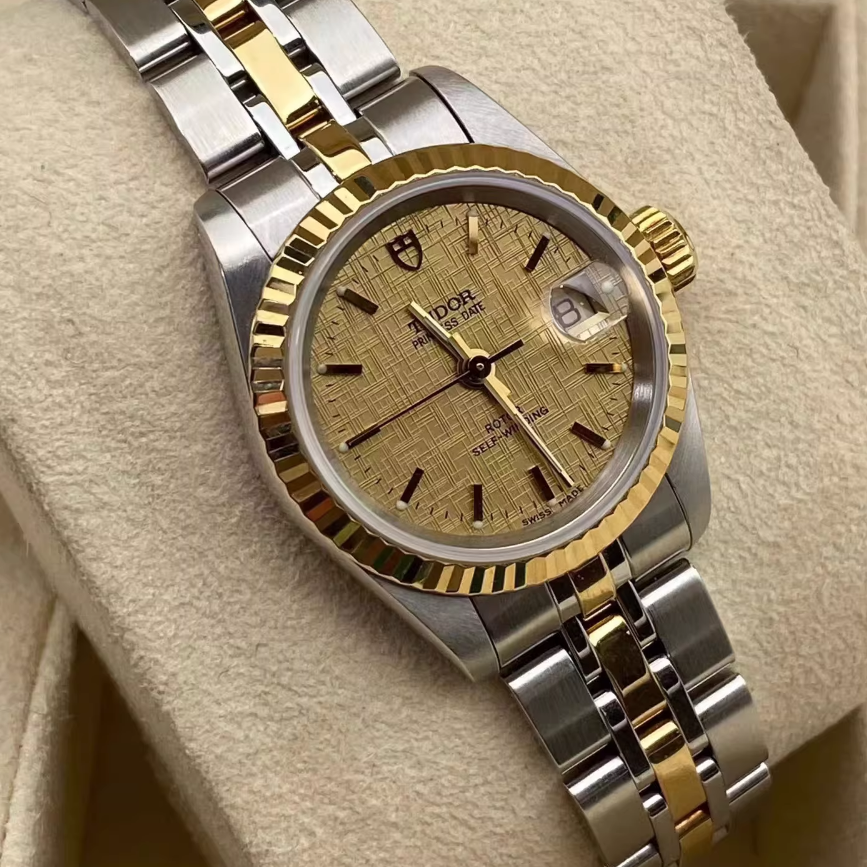 经典款9.8新 帝舵公主系列精钢18K金自动机械腕表25MM女表92413