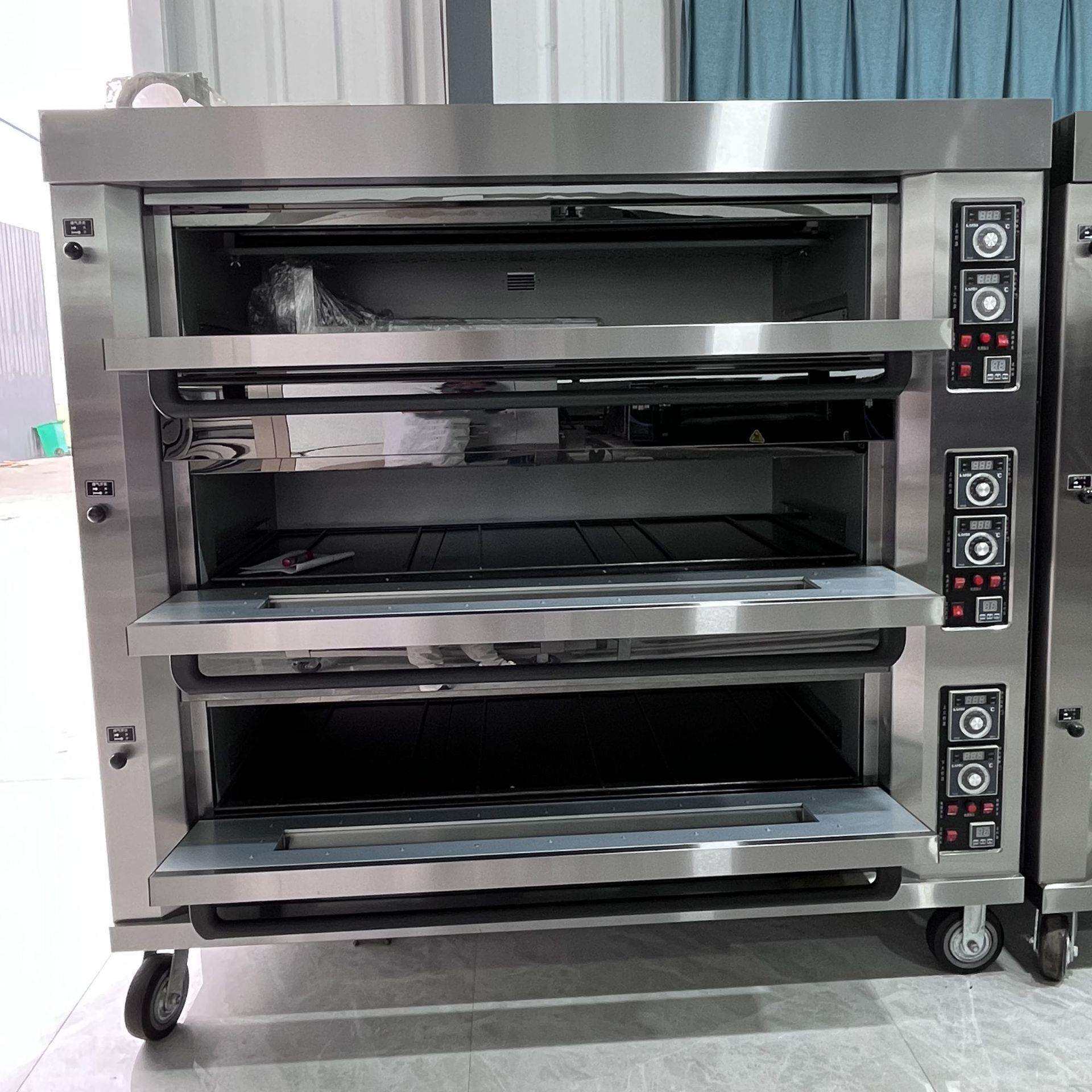 喆研麦三层九盘烤箱商用大型 220V GAS OVEN rotary knob panel