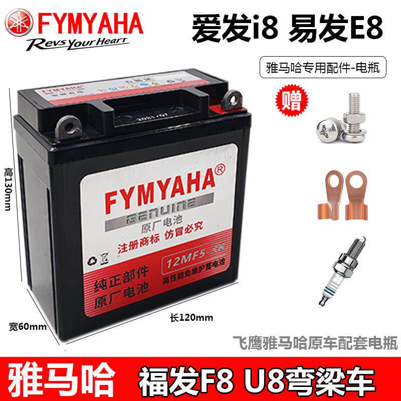 机车干 干电瓶适用建设YAMAHAJYM110爱发i8易发E8福发弯梁机车蓄