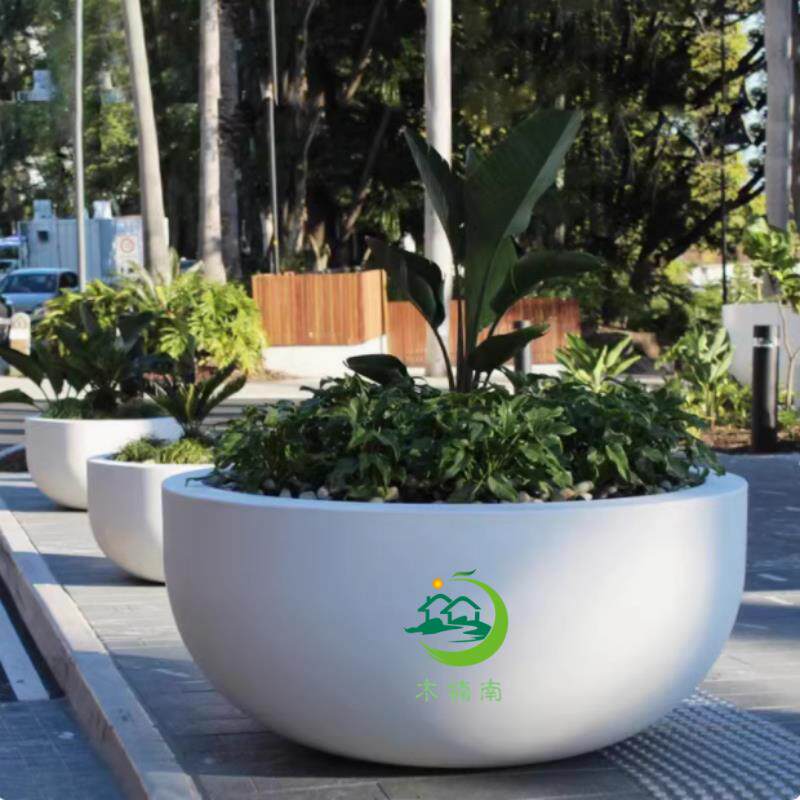 玻璃纤维花盆花箱户外组合商场简约市政园林景观花钵种植池花器定