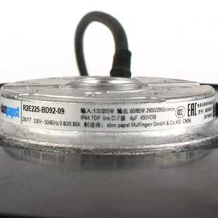 135W 225MM 230VAC DF散热风扇 EBM风机R2E225 M2E068 BD92