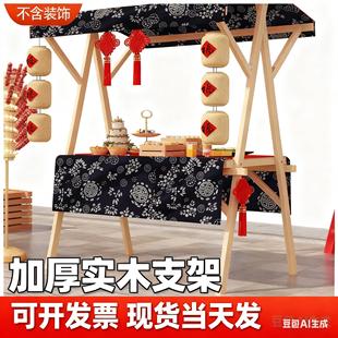 户外集市摊位架实木制促销花车摆摊展示架夜市集市架子移动可折叠