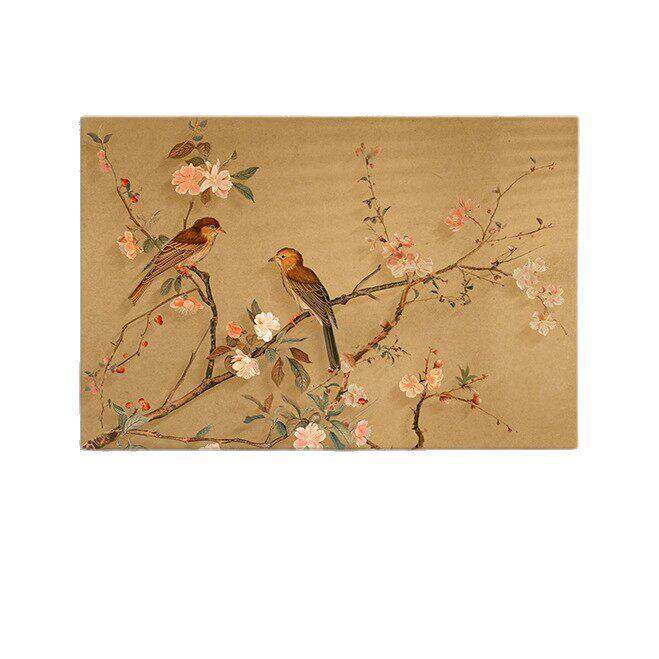 宋美学新中式竹子风景横版客厅装饰画禅意级感花鸟背景墙挂画
