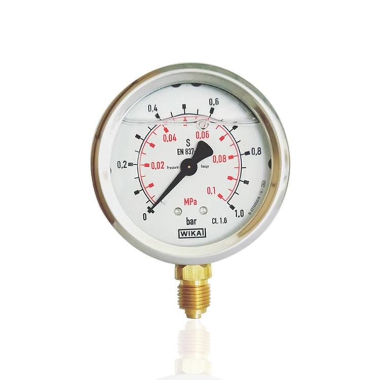 WIKA威卡不锈钢压力表耐震充油压力表径向YBN63/0~0.1MPA/0~1BAR