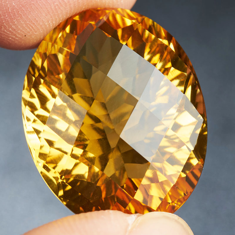 亏本捡漏价 29.6克拉大颗粒黄晶裸石戒面菠萝面切工 支持私人定制