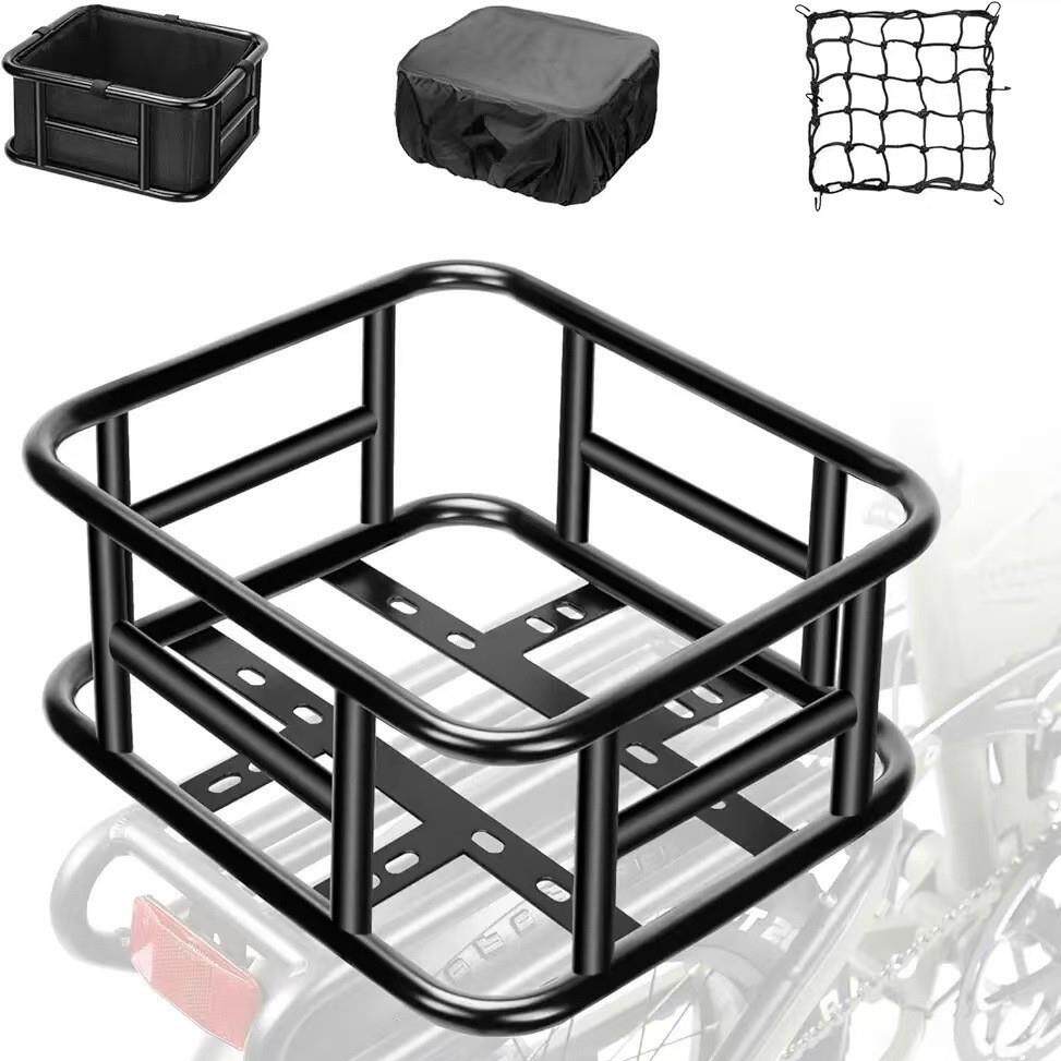 车筐自行车车架篮子后货架车筐单车铁带内胆加粗配件款山地车车篮