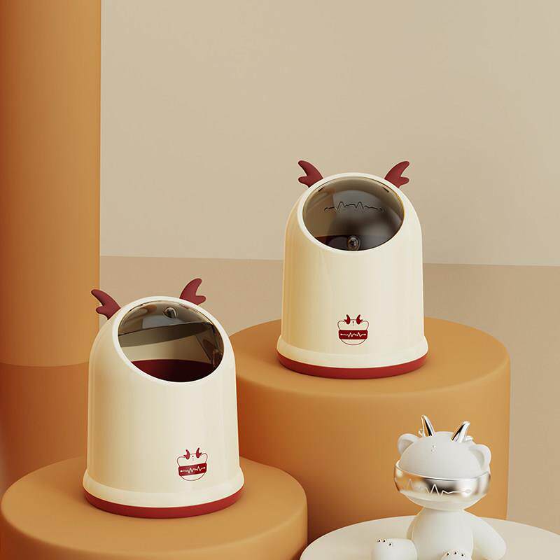 新款桌面垃圾桶带盖子高颜值桌上卧室办公室书桌小号可爱迷你纸篓