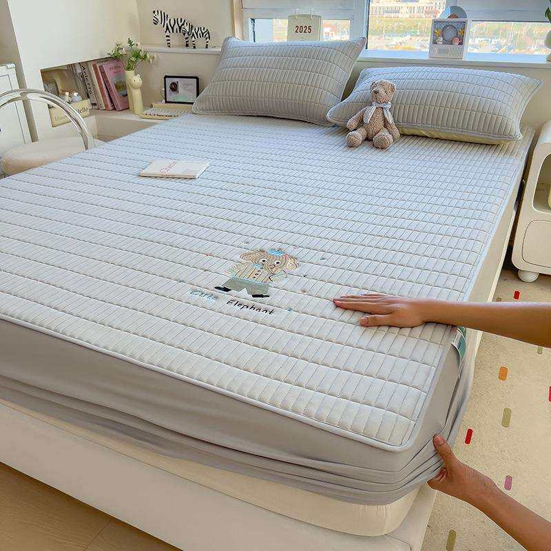 刺绣夹棉床笠单件加厚母婴级床笠款四件套学生宿舍可水洗床罩床笠