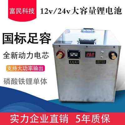 大功率动力锂电池12v24v伏大容量磷酸铁锂逆变器专用摆摊户外定制
