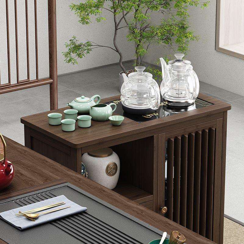沙家用茶柜发边几边柜烧水壶一体小茶台移动小茶桌简约茶几桌子