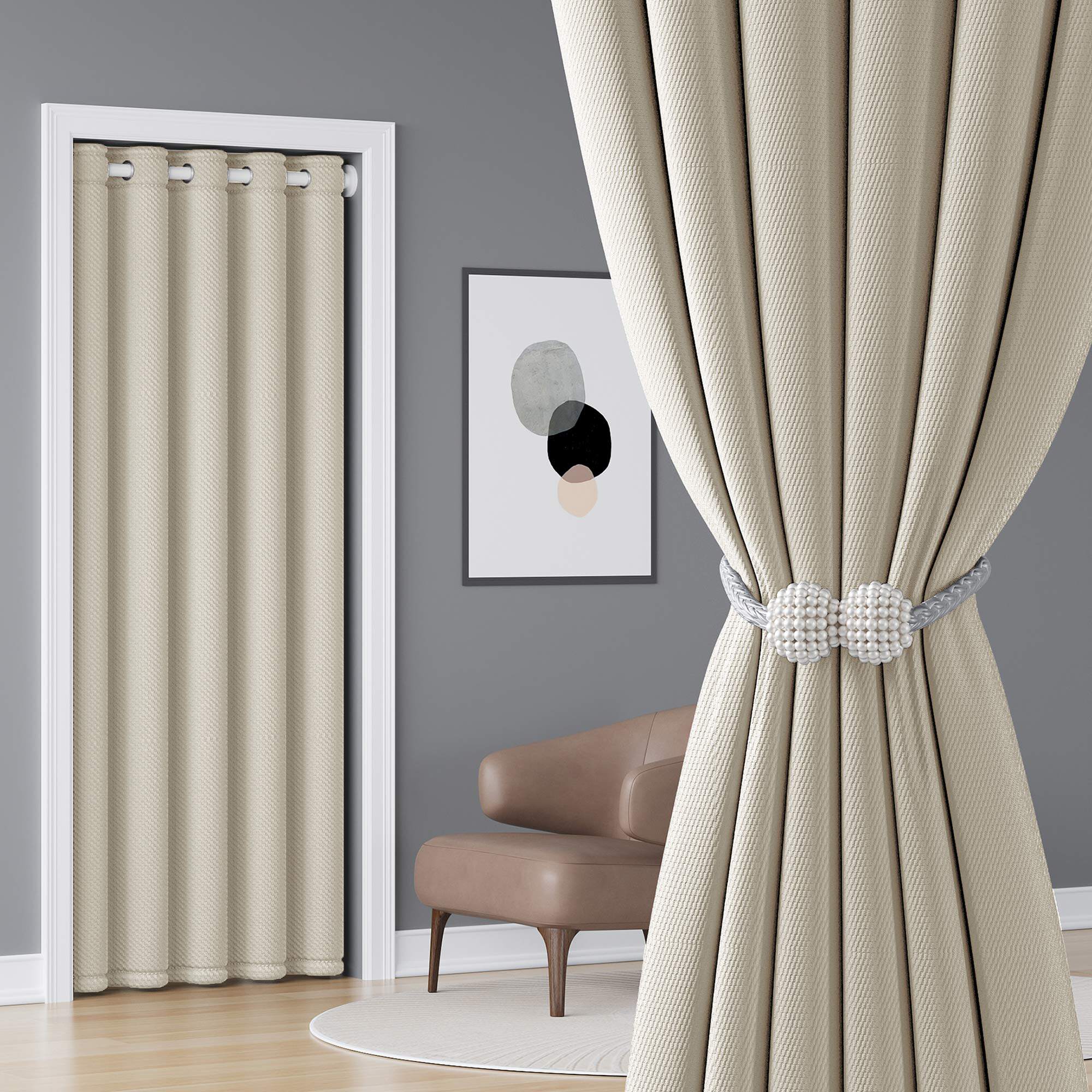 免打孔加厚门帘套装卫生间保暖门帘空调防风隔断帘客厅遮光门窗帘