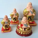 Маленькие солнечные стоячие украшения для автомобиля Будды Майтрейи, машущие руки и улыбающееся лицо Будды, открывающиеся для дома и офиса, украшения, подарки