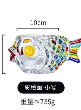 正品弗文茨欧式玻璃花瓶彩形色创意鱼水品培绿萝花器摆件莱装饰13