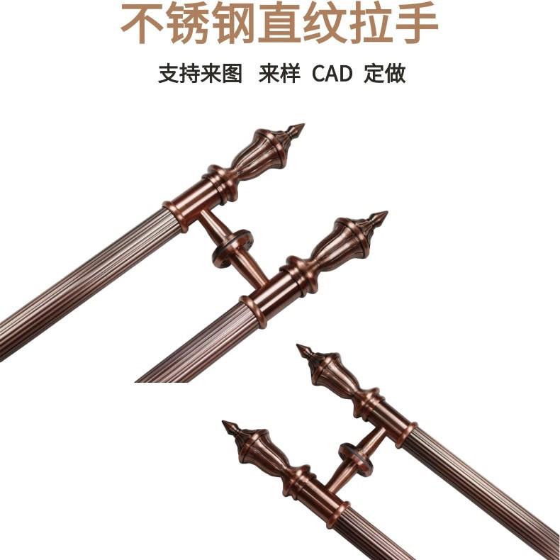 玻璃门拉手不锈钢红古铜欧式木门把手玫瑰金黄钛金大门推拉门扶手
