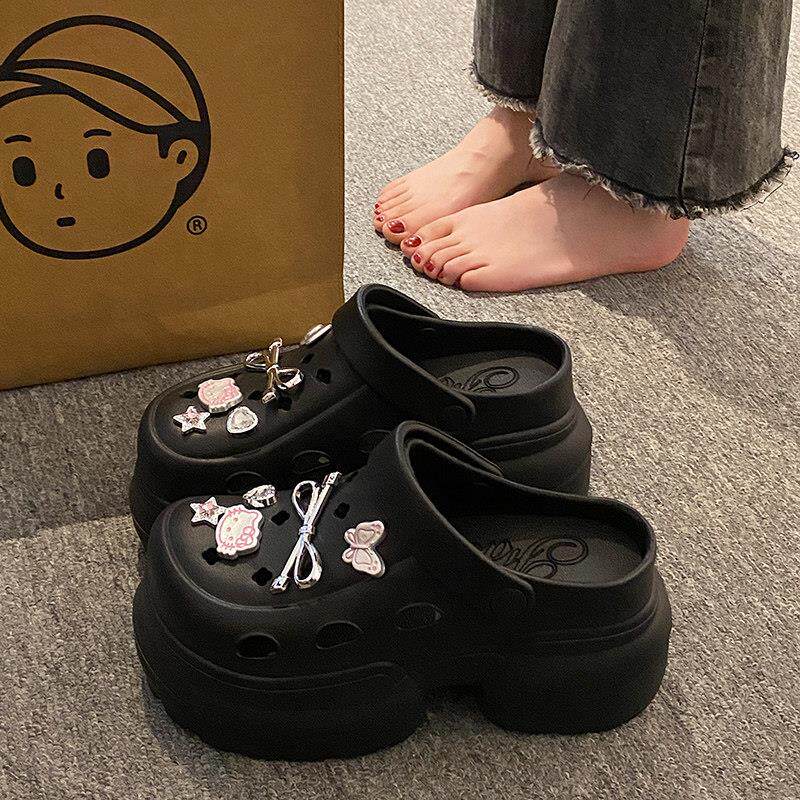女士室内家居厚底增高洞洞鞋10.0cm超高跟EVA女款新款高级感外穿