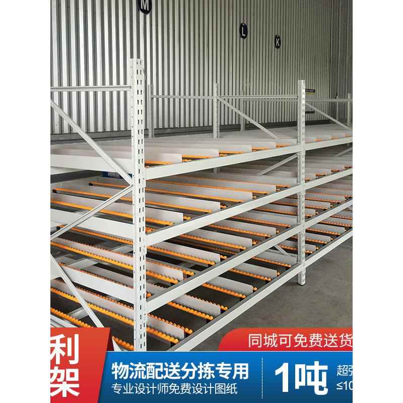 流利条货架仓储滑道货架可移动拆卸滚轮先进先出流水线流利货架